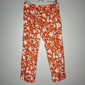 Size 12 Casual Corner - Orange/White crop pants